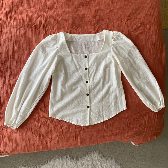 Abel Wear Megan Blouse - White Puff Sleeve - Picture 2 of 6